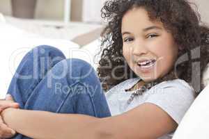 Happy Mixed Race African American Girl Child