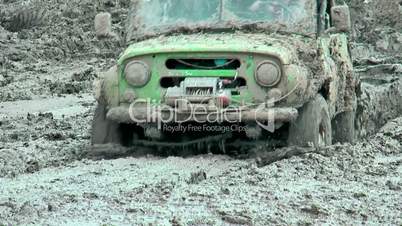 Extreme offroad car in mud