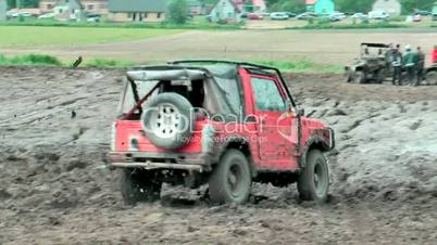 Extreme offroad car in mud