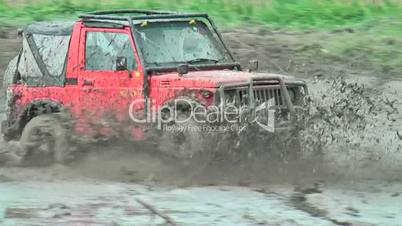 Extreme offroad car in mud