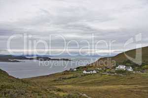 remote estate at coastline in scotland