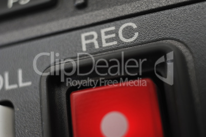 Macro shot of the "Record" button
