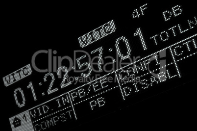 Macro shot-display of the broadcast video recorder