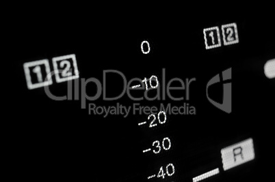 Macro shot-display of the broadcast video player, equalizer