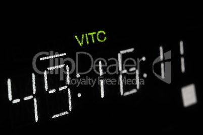 Macro shot-display of the broadcast video player, VITC