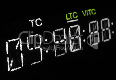 Macro shot-display of the broadcast video player, timecode