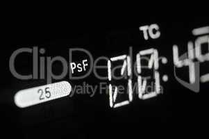 Macro shot-display of the broadcast video player, 25fps
