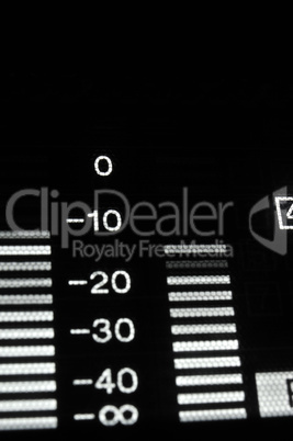 Macro shot-display of the broadcast video player, equalizer