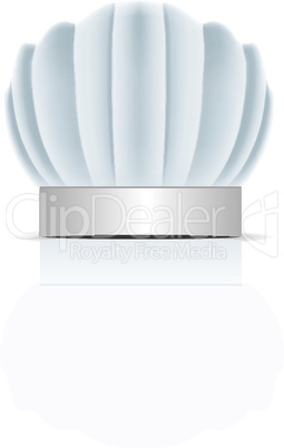 Chefs hat traditionally called a toque blanche. Vector illustration