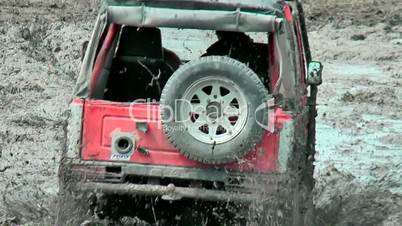 Extreme offroad car in mud