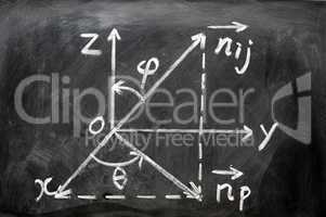 Maths formulas written on blackboard