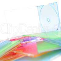 Stack of disks isolated on white background