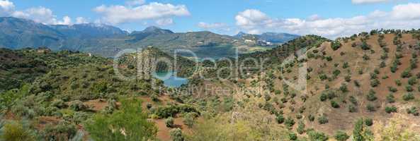 Small lake amoung Mediterranean mountains