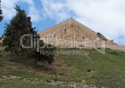 Temple Mount above the Kidron Valley in Jerusalem