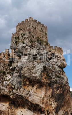 Ruins of a medieval castle on the rock