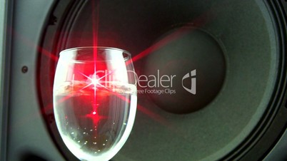 Speaker effects on wine glass with laser