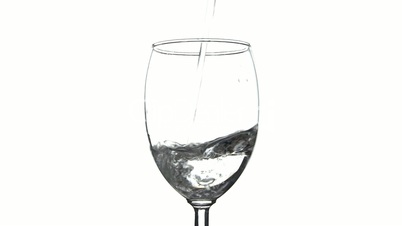 Water pour in wine glass