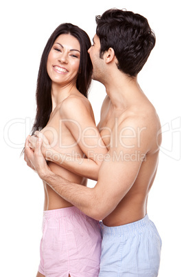 Laughing Topless Couple