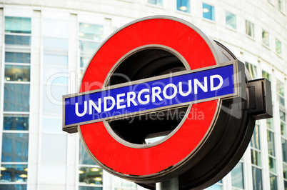 London's Underground sign.