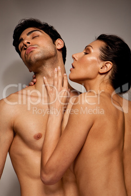 Topless Couple In Loving Foreplay