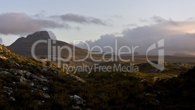 big mountain in evening light