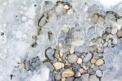 colored stones and ice