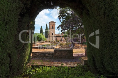 Alhambra gardens in Granada, Spain