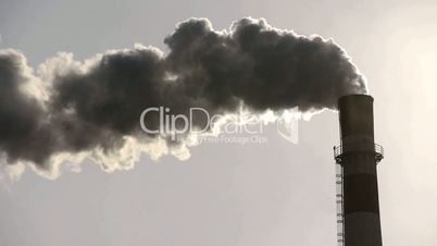 fumes billow from industry chimney,energy generation pipe with smoke.