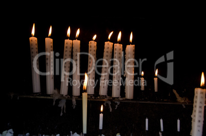 Candles at a shrine in Japan