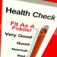 Health Check Very Fit On Monitor Showing Healthy Condition