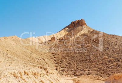Scenic mountain with dry creek in the desert