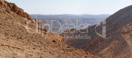 Gorge in the Large Crater (Makhtesh Gadol) in Israel's Negev desert