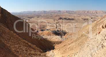 Gorge in the Large Crater (Makhtesh Gadol) in Israel's Negev desert