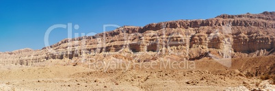 Rim wall of the Small Crater (Makhtesh Katan) in Israel's Negev desert