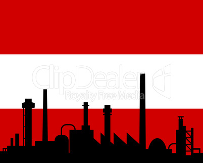 Industrie und Fahne von Österreich