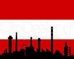 Industrie und Fahne von Österreich