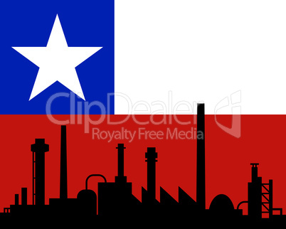 Industrie und Fahne von Chile