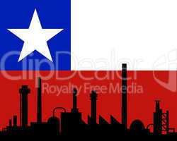 Industrie und Fahne von Chile