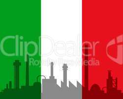 Industrie und Fahne von Italien