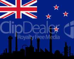 Industrie und Fahne von Neuseeland