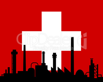 Industrie und Fahne der Schweiz