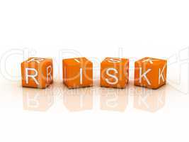 Risk Blocks, orange color on white background