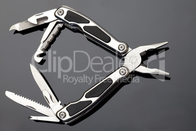 Steel pliers folding multi tool opened