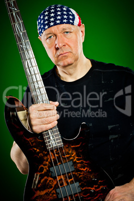 man with a guitar, bass player