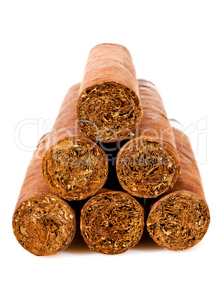 cigars on a white