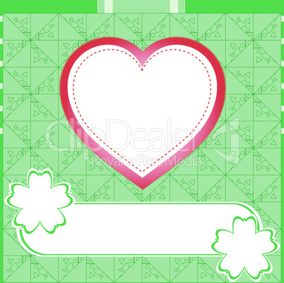 Graffiti love heart. Wedding green vector background