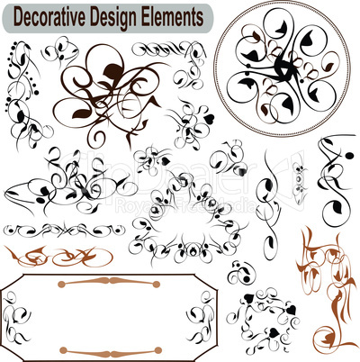 Vector set calligraphic design elements and page decoration