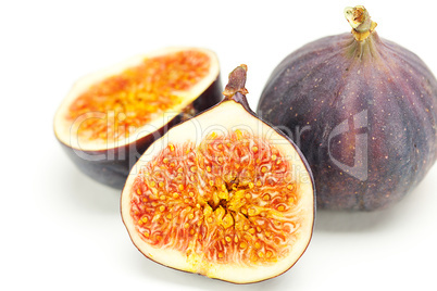 big juicy figs isolated on white