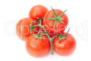 tomato with water drops isolated on white