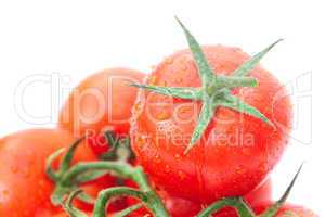 tomato with water drops isolated on white